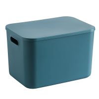 [COD] storage box covered living room coffee on the wardrobe layered sundries snacks finishing basket with lid