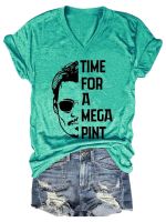 เวลาของผู้หญิงสำหรับเสื้อยืดคอวี Mega Pint จอห์นนี่ Depp Xingke