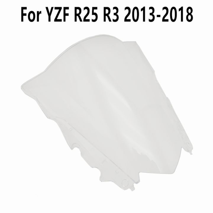 สำหรับยามาฮ่า-r25-r3-2013-2014-2015-2016-2017-2018พอดีกับ-yzf-กระจกบังลมการประชุมสีดำกระจกหน้ารถใส่