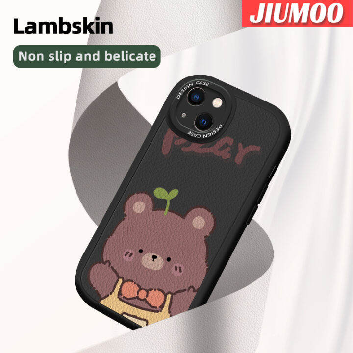 เคส-jiumoo-สำหรับ-oppo-a15-a15s-a35-4g-เคสลายการ์ตูนน่ารักหนังหมีดีไซน์ใหม่เคสโทรศัพท์ซิลิโคนนิ่มบางเรียบง่ายบางเคสหลังเคสกันกระแทกกล้องฝาปิดเลนส์เต็ม