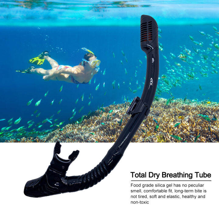 Diving Snorkel Silicone Full Dry Underwater Diving Air Breathing Tube ...