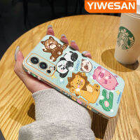 YIWESAN เคสสำหรับ Oneplus Nord 2 5G เคสลวดลายสัตว์น่ารักซิลิโคนเคลือบหรูหราใหม่เคสมือถือกันกระแทกฝาครอบหลังเต็มตัวป้องกันเลนส์กล้องเคสนิ่ม