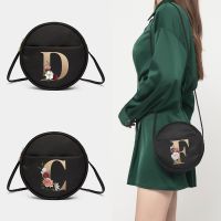 hot【DT】◑  Gold Name Pattern Round Womens Crossbody Storge Handbag Wallets Messenger Shoulder School