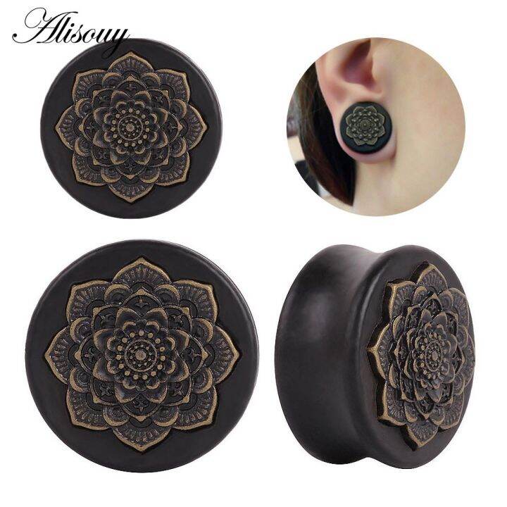 alisouy-new-style-2pcs-black-natural-wood-mandala-flower-ear-plugs-tunnels-ear-expanders-earring-gauges-piercing-plug-ears-body-jewelry