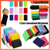 YIJIAN1984918 1/2pcs คุณภาพสูง Unisex นุ่มสบาย ยามห่อยาม กีฬา Sweatband วงเทนนิสมือ สายรัดข้อมือผ้าฝ้าย สายรัดข้อมือยิมเหงื่อ