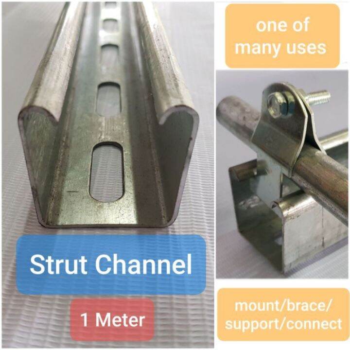 Strut Channel 1 Meter (a.k.a Unistrut Support Channel) Slotted Brace ...