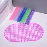 1PC PVC Anti-skid Bath Mats Rectangle Soft Shower Bathroom Massage Mat Suction Cup Non-slip Bathtub Carpet Large Size