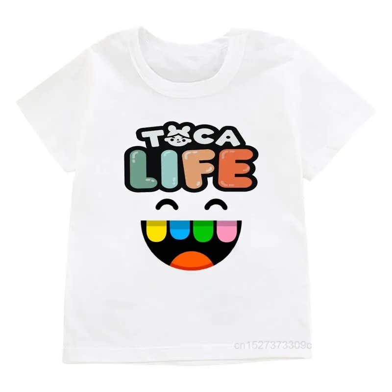 Girls/Boys Game Toca Boca And Gacha Life World Cartoon Graphic Printed  T-shirt Kids Comfy Versatile Summer Short Sleeved Clothes