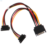 Deng 90องศา SATA 15-PIN MALE TO 2X15P FEMALE Y Splitter ADAPTER สายไฟ