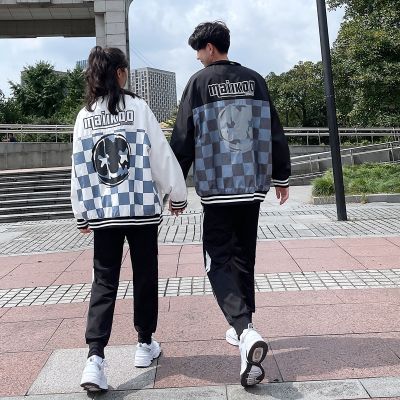 Uni Jacket Spring and Autumn European and American Checkerboard Ins Tide High Street Tooling Baseball Uniform Jacket