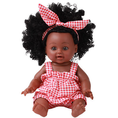 American Reborn Black Doll Handmade Silicone Vinyl Baby Soft Lifelike Newborn Baby Doll Toy Girl Christmas Gift
