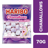 Haribo Chamallow Pink&amp;White Marshmallow 70g ++ ฮาริโบ้ ชาร์มาโลว์พิ้งค์แอนไวท์มาร์ชแมลโลว์ 70 กรัม