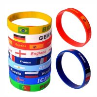 ☑☽ 1pc Men Women Flag Silicone Bracelet Sports Wristband Friendship Rubber Wrist Band Bangle Accessories Teens Cuff Gifts Souvenir