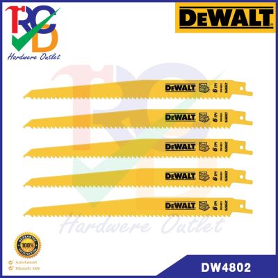 DEWALT ใบเลื่อยชัก ยาว 6 นิ้ว ตัดไม้ 6TPI รุ่น DW4802 (5ใบ) ต่อแพ็ค