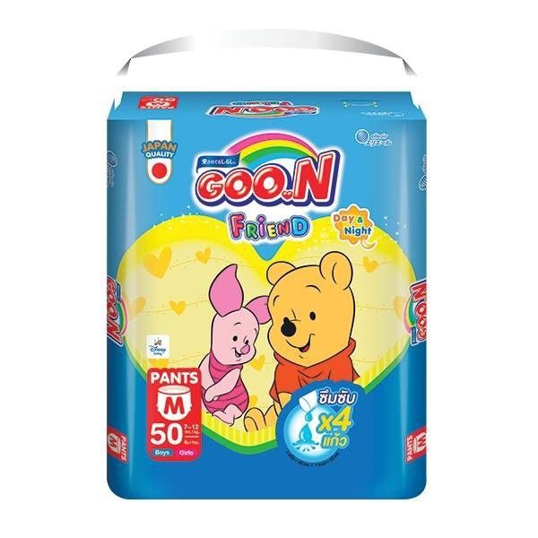 goon-กูนน์-เฟรนด์-ผ้าอ้อมเด็ก-ซึมซับx4แก้ว-ไซส์-m-xxl-ผ้าอ้อม-รุ่น-goon-friend-แพมเพิส-กางเกงผ้าอ้อมเด็ก-แพมเพิสเด็ก-baby-diapers