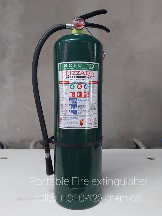 Fire Extinguisher 20Lbs (Green) ABC Type HCFC123 Chemical Lazada PH