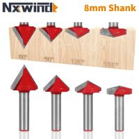 NXWIND 3D V Type Slotting Cutter Bit Router Bit CNC Solid Tungsten Allloy เครื่องตัดมิลลิ่งงานไม้สําหรับไม้ Bit Face Mill