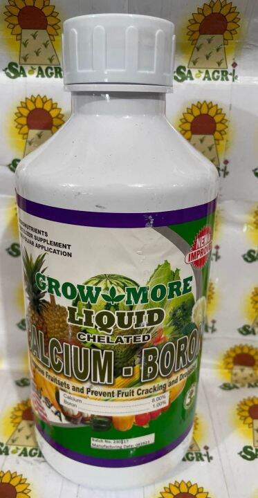 LIQUID CHELATED CALCIUM-BORON FOLIAR FERTILIZER (1 LITER) BY GROW MORE ...