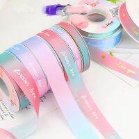 25 Yards 1/2/2.5/4cm Foil Stamped Ribbed Gradient Ribbon for Wedding Home Decor DIY Gift Wrapping Party Handmade Accessories Gift Wrapping  Bags