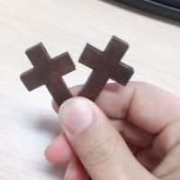 10Pcs Handmade Wooden Crosses Vintage Brown Charm Pendant Accessories Necklace Making Tools Religious