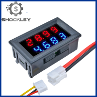 Shockley DC 0-200V 10A คู่ดิจิตอลสีฟ้า + สีแดง LED 4บิต5สายโวลต์มิเตอร์ Amp แอมมิเตอร์