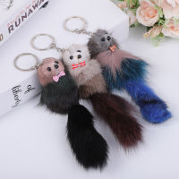 น่ารัก Mini Fox Cat Dog Fur Ball พวงกุญแจ Handmade Fluffy Fur Pompom Ball Lady กระเป๋าอุปกรณ์เสริมรถ Key Ring จี้