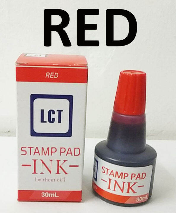 LCT STAMP PAD INK ( RED ) 30ML WITHOUT OIL RED