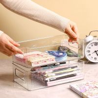 Nymph Desktop Cosmetic Storage Box Cute Students Stationery Book Jewelry Transparent Storage Box Household Organization Supplies