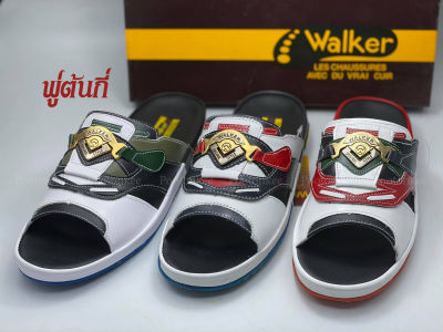 รองเท้า WALKER รุ่น M4912 รองเท้าแตะวอคเกอร์ รองเท้าหนังแท้ ทรงเทวิน 3 สี แดง กรม ดำ เบอร์ 39-47 ของแท้!!