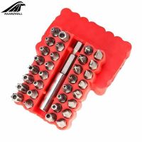 【CW】 33pcs Security Bit Set with Magnetic Extension Holder Tamper Star Screwdriver Bits