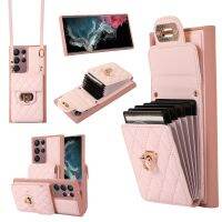 เคสตารางหรูหรูหราสำหรับ Samsung กาแล็คซี่,ปกหนัง S21 S23 S22อัลตร้าพลัสเคสกระเป๋าเก็บบัตรอวัยวะ