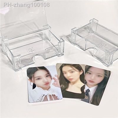 School Stationery Desk Storage Collect Box Card Storage Box Photocards Holder Transparent 3inch Simple Acrylic Flap