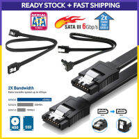 SATA 3.0 6Gbps รูปตัว L/อนุกรม ATA ตรงสายข้อมูล SATA III พร้อมคลิปสำหรับฮาร์ดดิสก์ HDD SSD