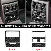 สติกเกอร์รถสำหรับ BMW 3 Series E90 E92 E93 2005-2012คาร์บอนไฟเบอร์ด้านหลังเครื่องปรับอากาศ O Utlet แผงกรอบครอบตัด2ชิ้น