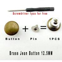 10PCS  Screw Brass  Button For Clothing Pants Jeans Perfect Fits Waist Adjust No Nail Jean Button Screwdriver MJB-414 Haberdashery