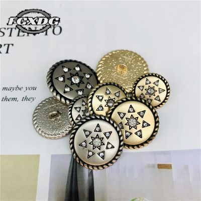 10pcs 15/20mm Vintage Rhinestone Sewing Buttons Women 39;s Clothing Decoration Accessories Round Metal Jacket Coat Shirt Buttons