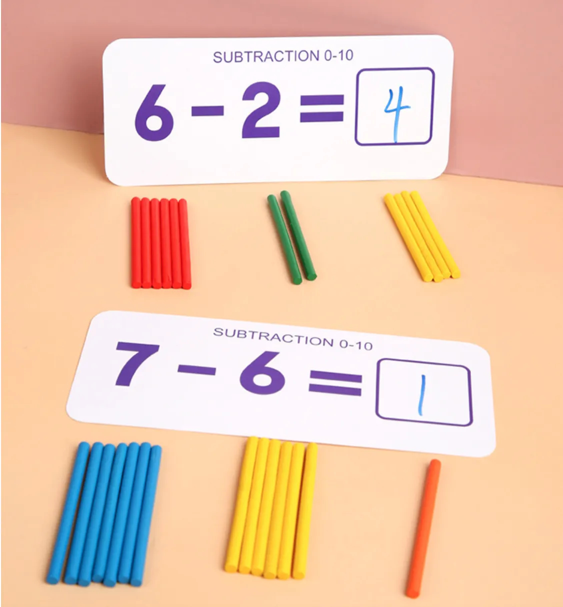 🇸🇬Children Wooden Montessori Material Mathematics Numbers Game Learning  Toy for Toddlers & Kids with Erasable Marker Pen and 100pcs Counting Stick  | Lazada Singapore