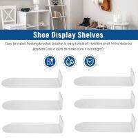 Floating Shoe Display Shelves for Wall Mount Set of 8,Clear Acrylic Floating Shelves for Showcase Sneaker Collection