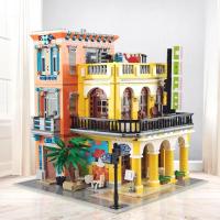 NEW LEGO Creative CAFE Shop Ice Cream Shop Store Model Building Blocks MOC City Street View Architecture Bricks Kids Toys Birthday Gifts