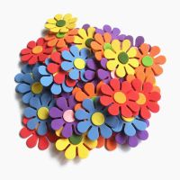 【CC】◎❄▩  50Pcs/30Pcs Foam Flowers Scrapbooking  Sticker Assorted Colors Kids Room kindergarten craft