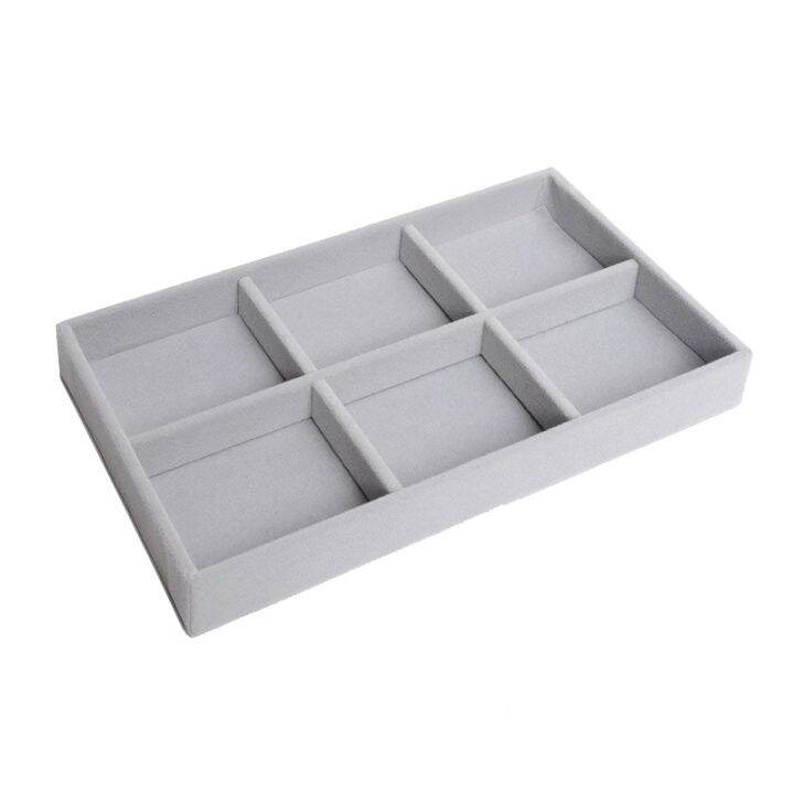 Drawer Box Stackable Grey Earring Bracelet Organizers Velvet Jewelry