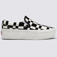 VANS SLIP ON STACKFORM WOVEN CHECK BLACK WHITE  (สินค้ามีประกันแท้)