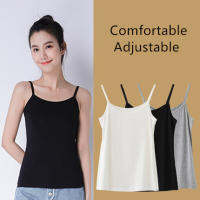 Camisole นักเรียนหญิงสีขาว Bottoming Camisole 1-2ชิ้นพอดีตัวเซ็กซี่ภายในและภายนอก M45