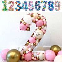 【A Great】100CmBirthday จำนวนบอลลูนกรอบโมเสคขนาดใหญ่จำนวน1 2 3 BalloonDIY เด็กสาวเด็กผู้ใหญ่วันเกิดบอลลูนยืน