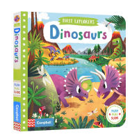 Original English picture book first explorers dinosaurs childrens knowledge exploration popular science enlightenment dinosaur organ operation activity paperboard book