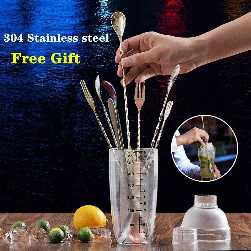 Stainless Steel Cocktail Drink Mixer Stirring Mixing Spoon Ladle