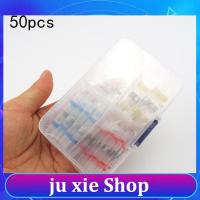 JuXie store Electrical Heat Shrink Soldering Tube Sleeve Terminals Insulated Waterproof Butt Wire Connectors Soldered 1*Box (50pcs)