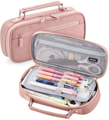 ANGOO Big Capacity Pencil Case School Large Pencil Pouch Bag for Girls Boys Teens Cute Double Layer Kawaii Pencil Case Office