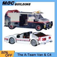 MOC รถของเล่นในเมืองคลาสสิก A-Team GMC Vandura รถ C4รถตู้จำลองบล็อกตัวต่อไฮเทค DIY ประกอบอิฐของขวัญของเล่นสำหรับเด็ก