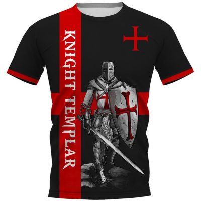 Newest Knights Templar Men T-shirts Pattern Letter 3D Print Short Sleeve Casual Tops Men Clothing Women Harajuku TShirts